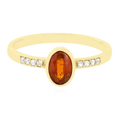 Anello in oro con Cianite Arancione della Tanzania