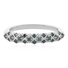 Anello in argento con Diamante Blu I3