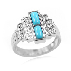 Anello in argento con Turchese Sleeping Beauty (Faszination Türkis)