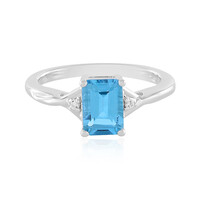 Anello in argento con Topazio Blu Svizzero