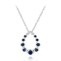 Collana in oro con Zaffiro Ceylon Blu