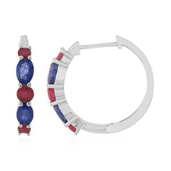 Orecchini in argento con Zaffiro Blu del Madagascar