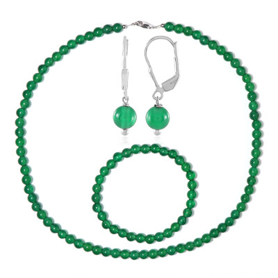 Parure in argento con Onice Verde