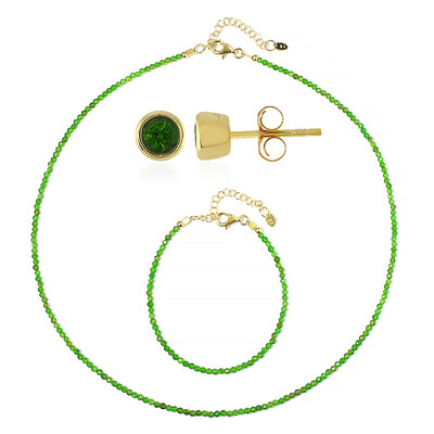 Parure in argento con Diopside Russo