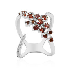 Anello in argento con Granato Mozambico
