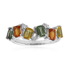 Anello in argento con Zaffiro Fancy