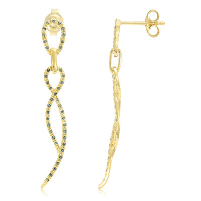 Orecchini placcati in oro con Diamante Fancy
