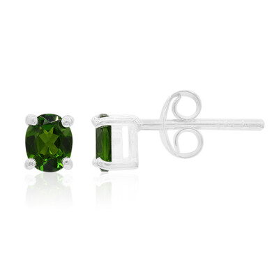 Orecchini in argento con Diopside Russo