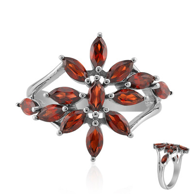 Anello in argento con Granato Mozambico