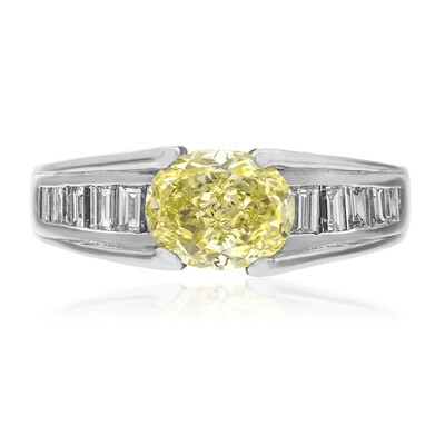 Anello in platino con Diamante Giallo SI2 (CIRARI)