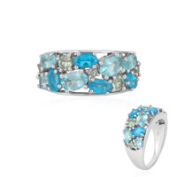 Anello in oro con Apatite Blu Neon (KM by Juwelo)