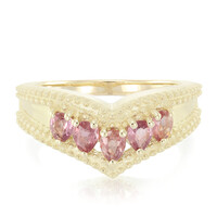 Anello in oro con Zaffiro Padparadscha (non riscaldato)