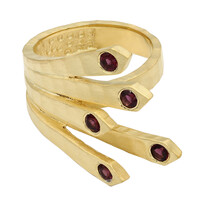 Anello placcato in oro con Rodolite