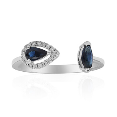 Anello in oro con Zaffiro Ceylon Blu