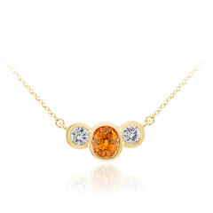 Collana in oro con Zaffiro Arancione Ban Ka Cha