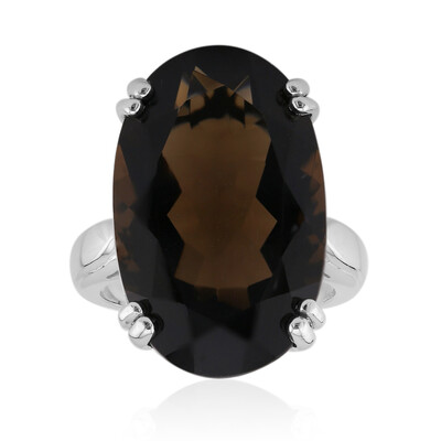 Anello in argento con Quarzo Fumè