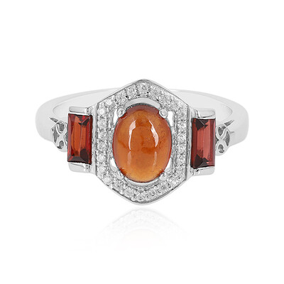 Anello in argento con Granato Essonite