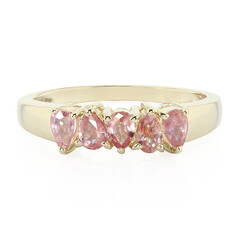 Anello in oro con Zaffiro Padparadscha (non riscaldato)