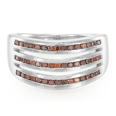 Anello in argento con Diamante Cognac Rosso