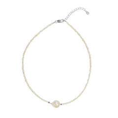 Collana in argento con Perla d'Acqua Dolce Bianca (TPC)