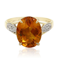 Anello in oro con Citrino Mandarino