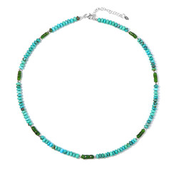 Collana in argento con Diopside Russo