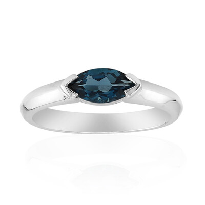 Anello in argento con Topazio Blu Londra