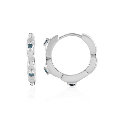 Orecchini in argento con Diamante Blu I3