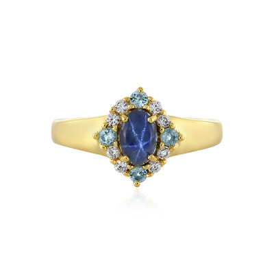 Anello in argento con Zaffiro Stellato Blu