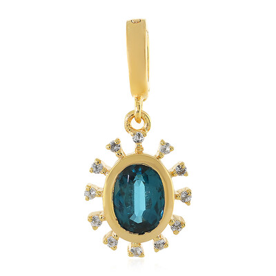 Ciondolo in argento con Cianite Blu Foglia di Tè