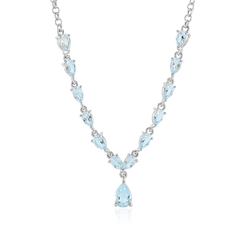 Orecchini A Clip Con Topazio Blu E Goccia D'Acqua In Argento 925 - Gioielli Eleganti Per Donna, Regalo Di Nozze