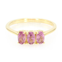Anello placcato in oro con Tormalina Rosa Cuprian
