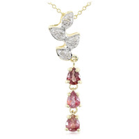 Collana in oro con Zaffiro Padparadscha (non riscaldato)