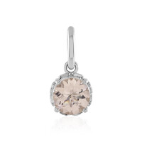 Ciondolo in platino con Morganite del Madagascar AAA
