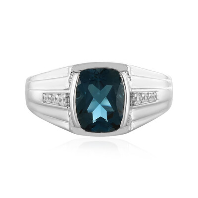 Anello in argento con Topazio Blu Londra