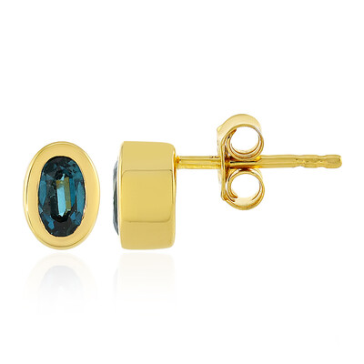 Orecchini in argento con Cianite Blu Foglia di Tè