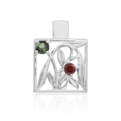 Ciondolo in argento con Tormalina Verde Brasiliana (VIENNA 1903)