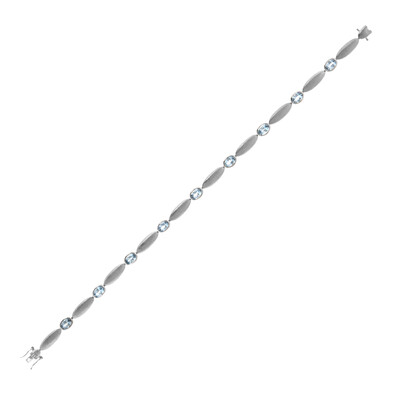 Bracciale in platino con Acquamarina Santa Maria (CUSTODANA)
