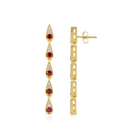 Orecchini in argento con Spinello Rosso