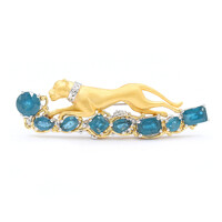 Ciondolo in argento con Cianite Blu Foglia di Tè (Gems en Vogue)