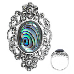 Anello in argento con Conchiglia Abalone