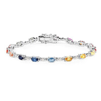 Bracciale in argento con Zaffiro Verde