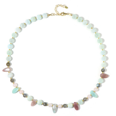 Collana in argento con Quarzo Rosa (Riya)