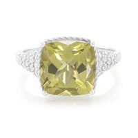 Anello in argento con Quarzo Oliva