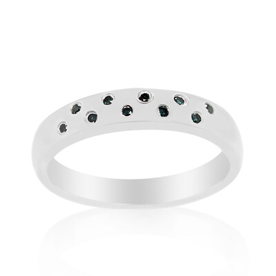 Anello in argento con Diamante Blu I3