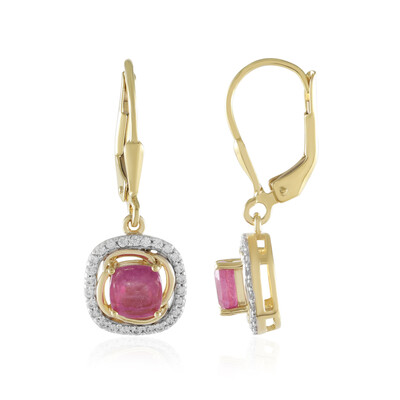 Orecchini in argento con Zaffiro Rosa del Madagascar