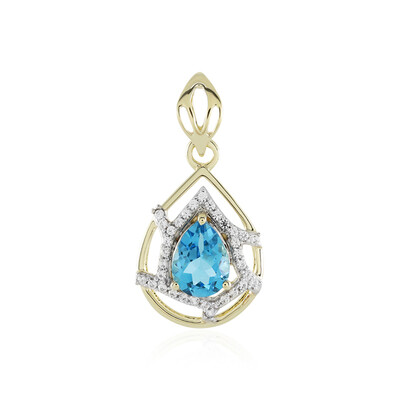 Ciondolo in oro con Topazio Blu Svizzero (Adela Gold)