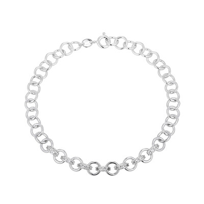 Bracciale in argento con Topazio Bianco
