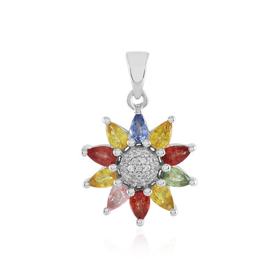 Ciondolo in argento con Zaffiro Fancy
