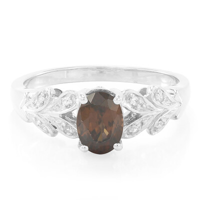 Anello in argento con Zircone Cioccolato